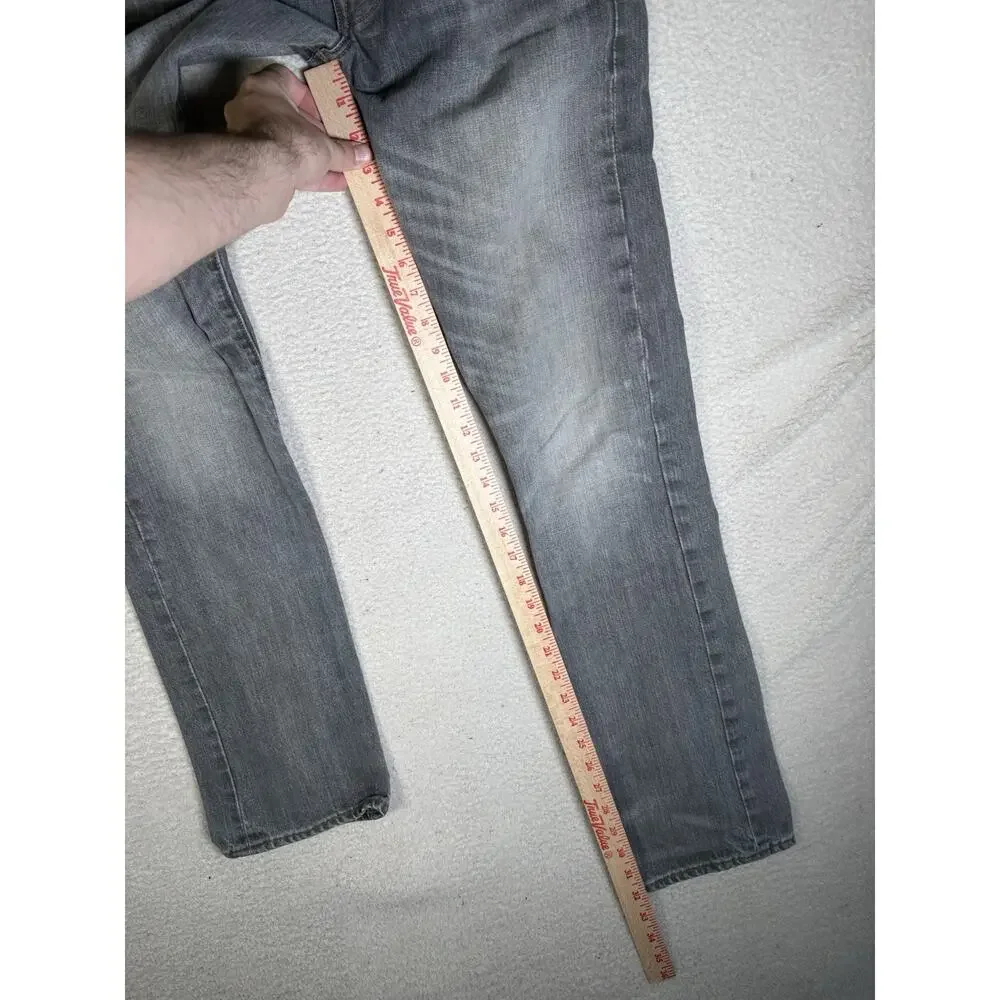 J Crew 770 Jeans Mens 30x34 Gray Kaihara Japanese Denim Slim Fit Straight Leg
